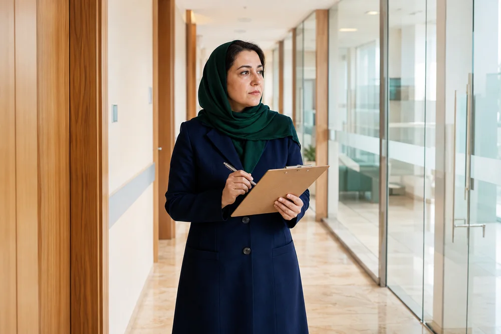 بازدید از مرکز درمانی با یادداشت مشاهدات؛ تصویر مفهومی